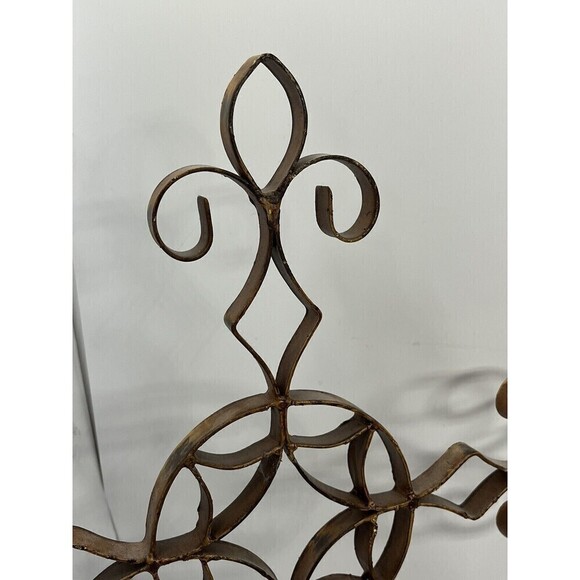 Metal Rustic Distressed Scroll Old World Large Cross Made In The Philippians - Picture 3 of 11